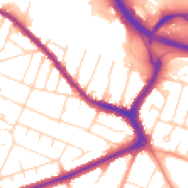 Daytime road noise heatmap for DE24 8XZ
