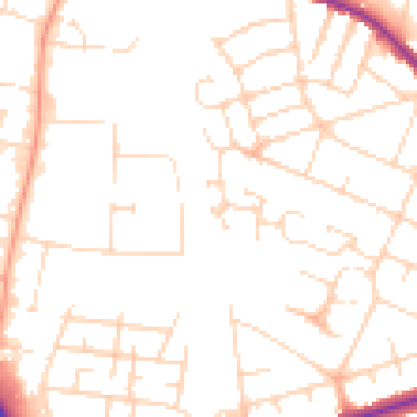 Daytime road noise heatmap for DE24 8YL