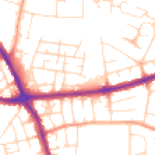 Daytime road noise heatmap for DE24 8YR