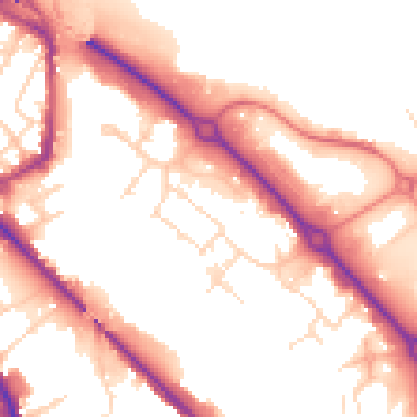 Daytime road noise heatmap for DE24 8ZS