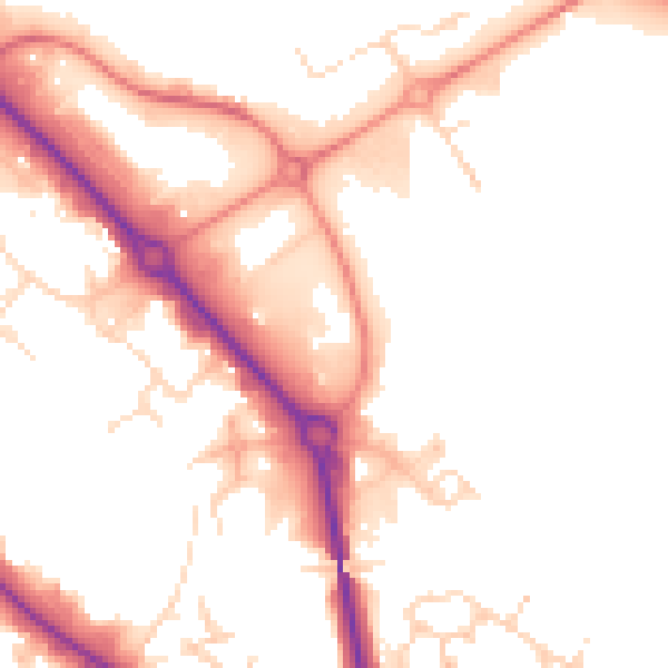 Daytime road noise heatmap for DE24 8ZY