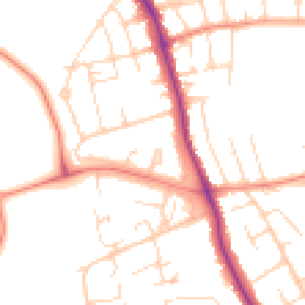 Daytime road noise heatmap for DE24 9AL