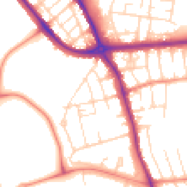 Daytime road noise heatmap for DE24 9BA