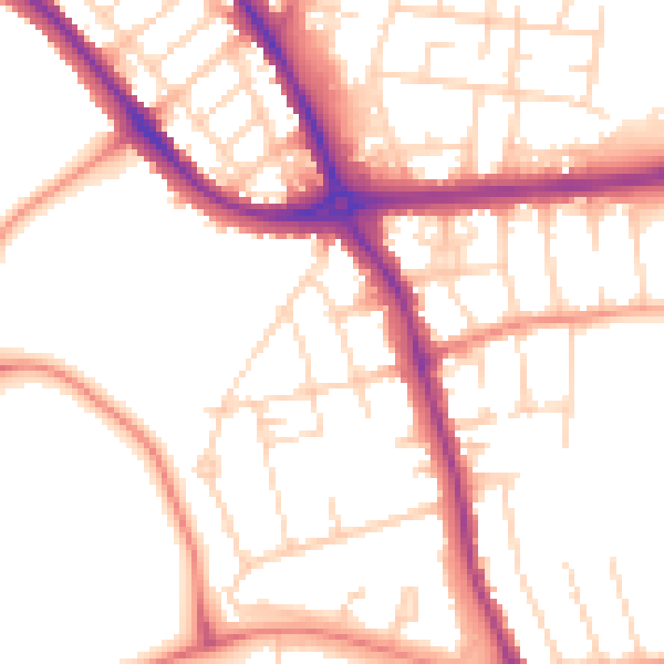 Daytime road noise heatmap for DE24 9BH