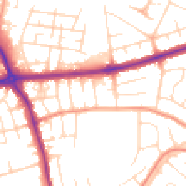 Daytime road noise heatmap for DE24 9BP