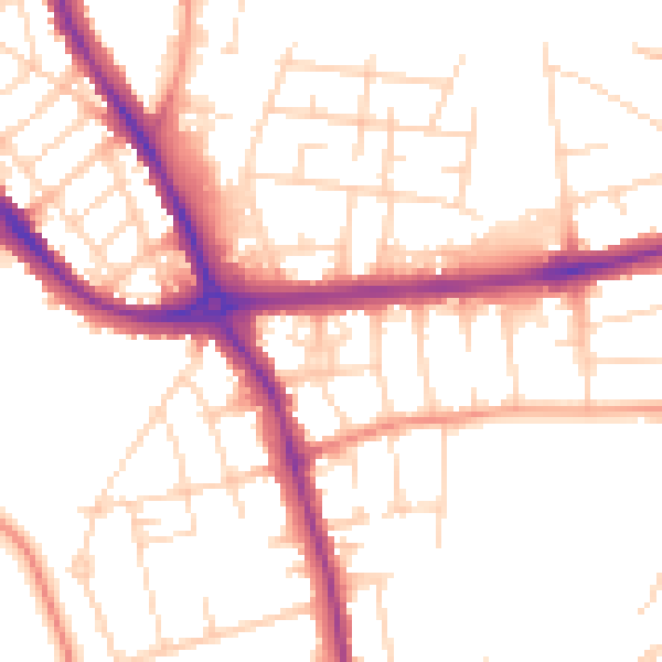Daytime road noise heatmap for DE24 9BT