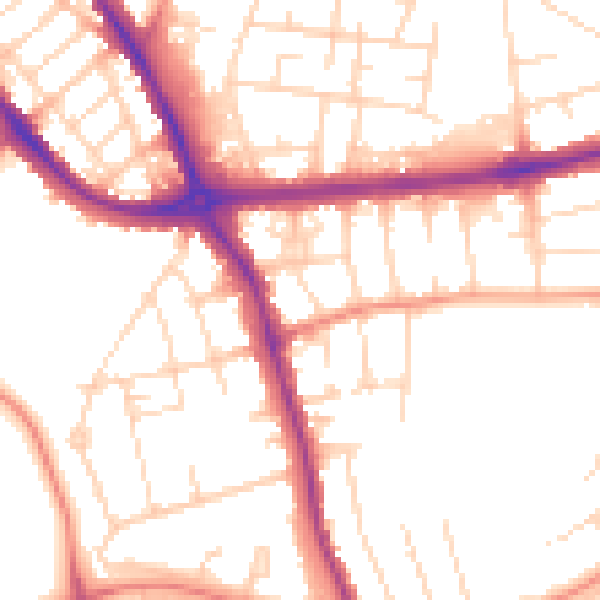 Daytime road noise heatmap for DE24 9BX