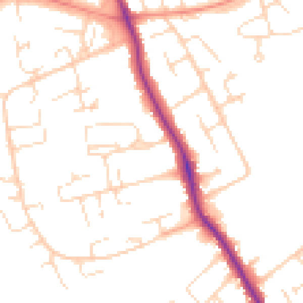 Daytime road noise heatmap for DE24 9EH