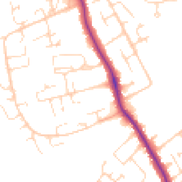 Daytime road noise heatmap for DE24 9ER
