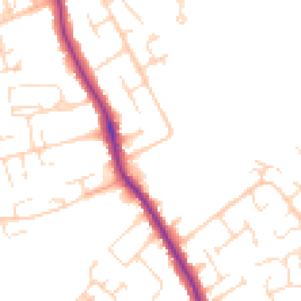 Daytime road noise heatmap for DE24 9FB