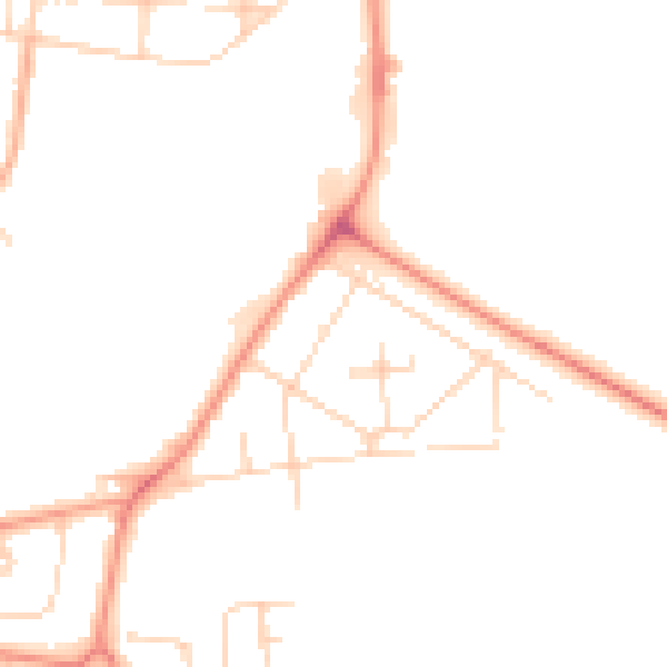 Daytime road noise heatmap for DE24 9GT