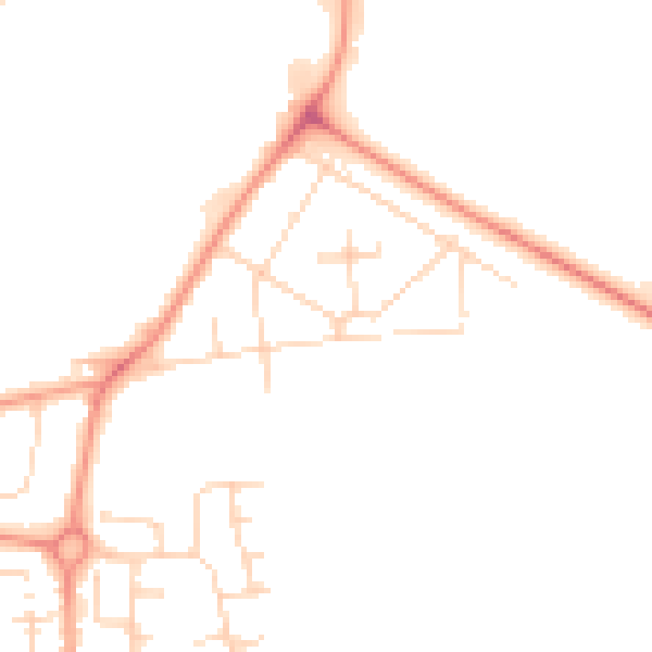 Daytime road noise heatmap for DE24 9HE