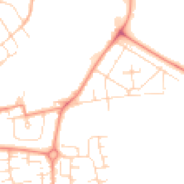 Daytime road noise heatmap for DE24 9HH