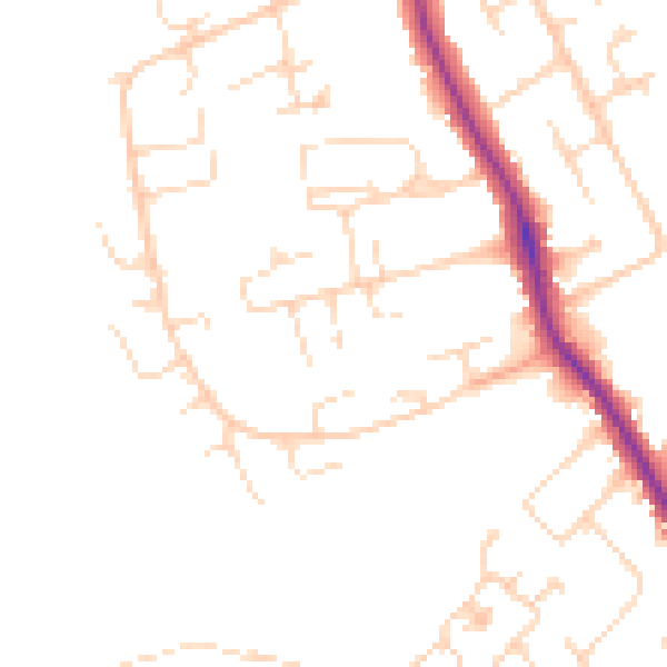 Daytime road noise heatmap for DE24 9HJ