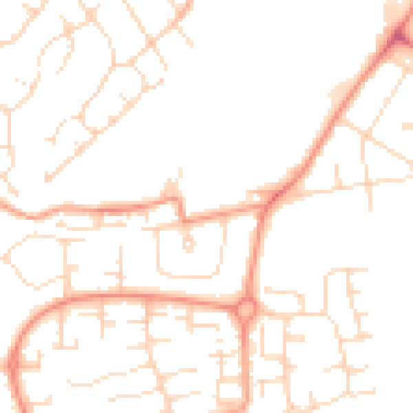 Daytime road noise heatmap for DE24 9HP