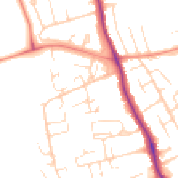 Daytime road noise heatmap for DE24 9JA