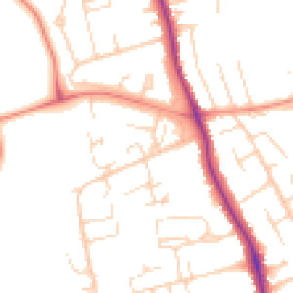 Daytime road noise heatmap for DE24 9JD