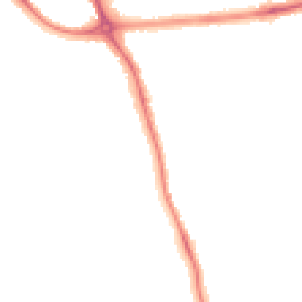 Night-time road noise heatmap for DE24 9JG