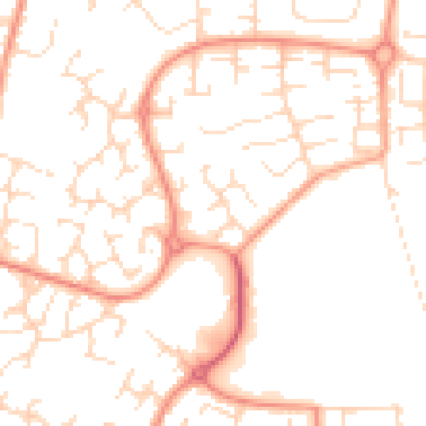 Daytime road noise heatmap for DE24 9LR