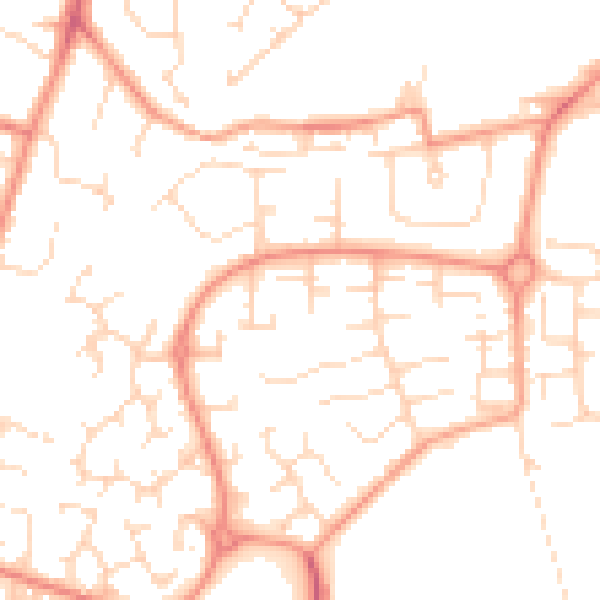 Daytime road noise heatmap for DE24 9LZ