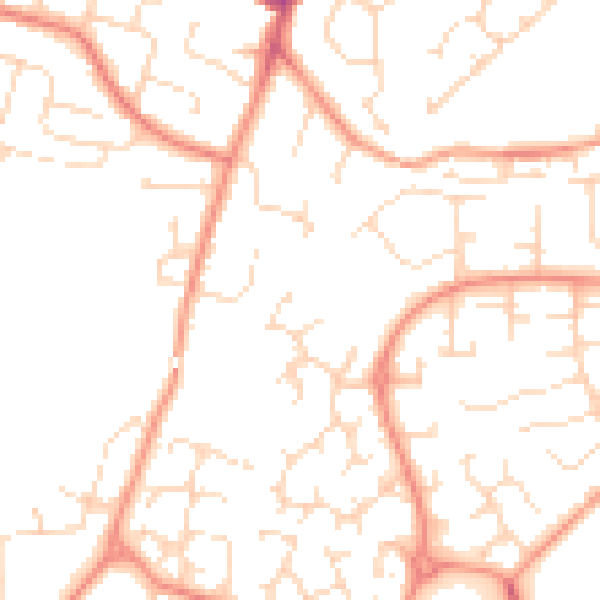 Daytime road noise heatmap for DE24 9NA