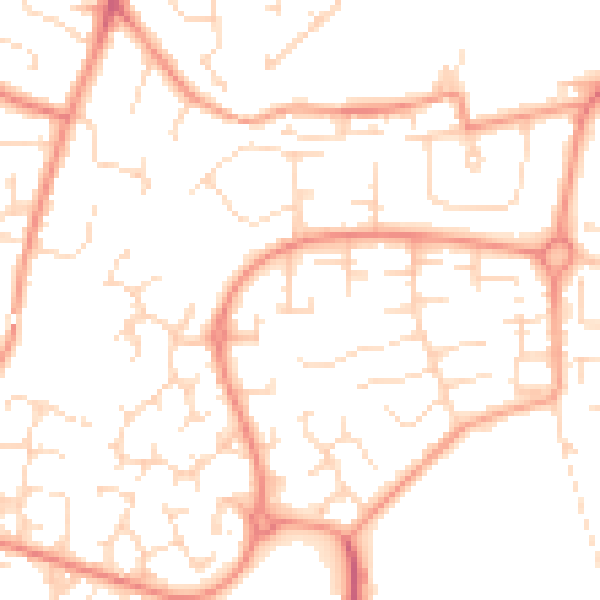Daytime road noise heatmap for DE24 9NB