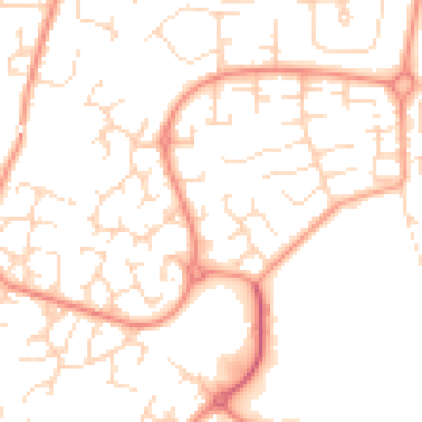 Daytime road noise heatmap for DE24 9NF