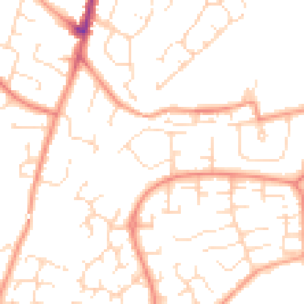 Daytime road noise heatmap for DE24 9NW