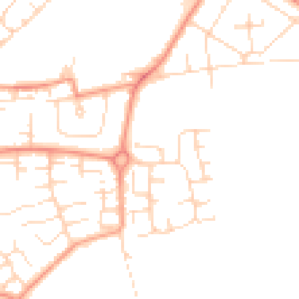 Daytime road noise heatmap for DE24 9PB