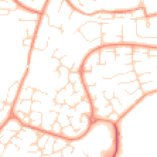Daytime road noise heatmap for DE24 9PW