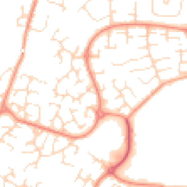 Daytime road noise heatmap for DE24 9PZ