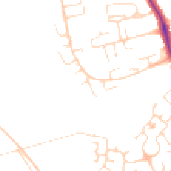 Daytime road noise heatmap for DE24 9QQ
