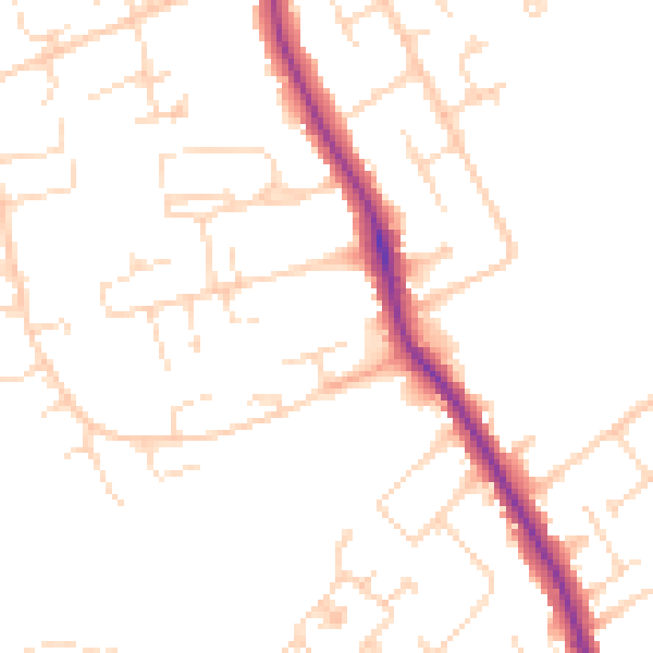 Daytime road noise heatmap for DE24 9QS