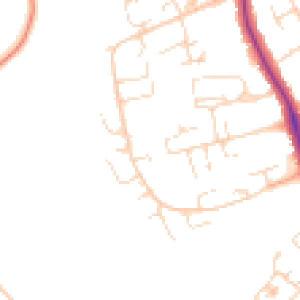 Daytime road noise heatmap for DE24 9RB