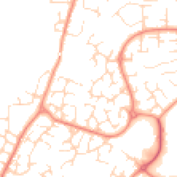 Daytime road noise heatmap for DE24 9RL