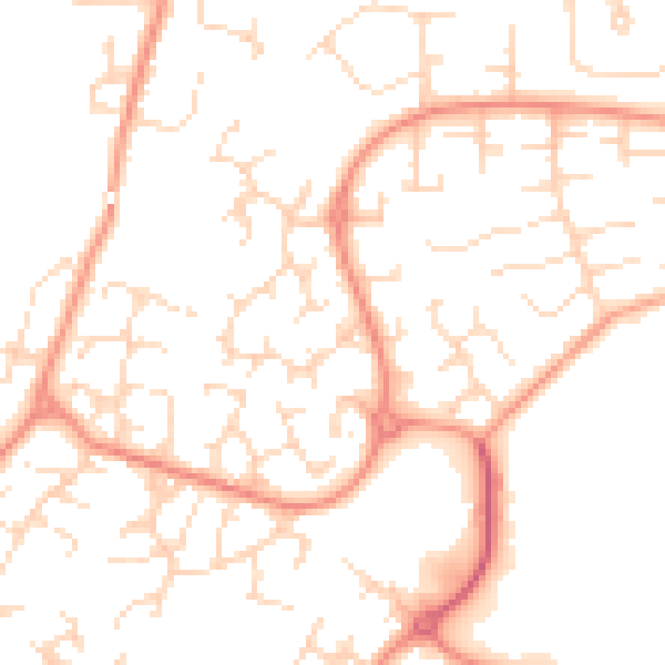Daytime road noise heatmap for DE24 9RR