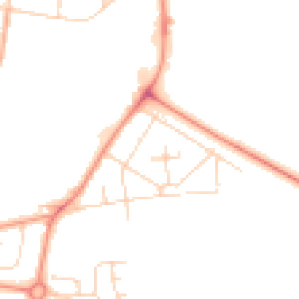 Daytime road noise heatmap for DE24 9RZ