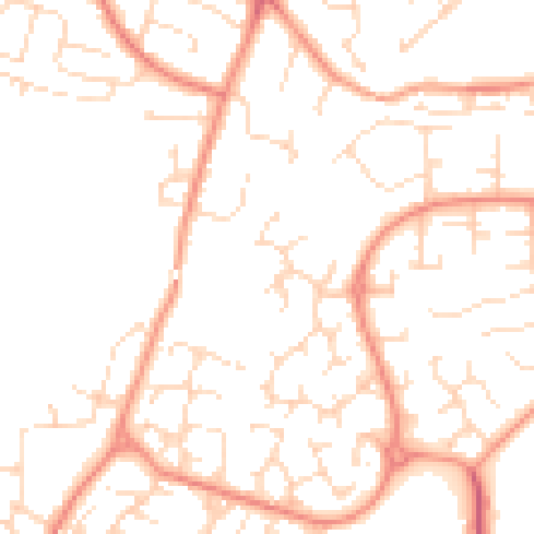 Daytime road noise heatmap for DE24 9SA