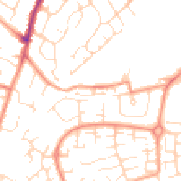 Daytime road noise heatmap for DE24 9SB