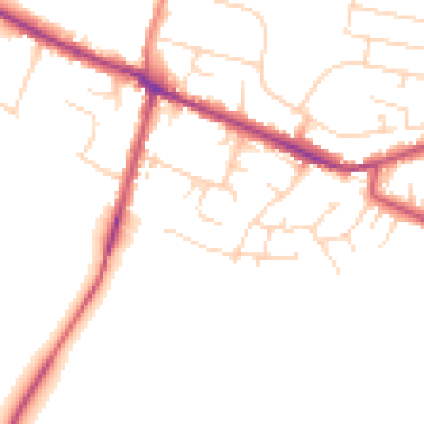 Daytime road noise heatmap for DE72 3LA