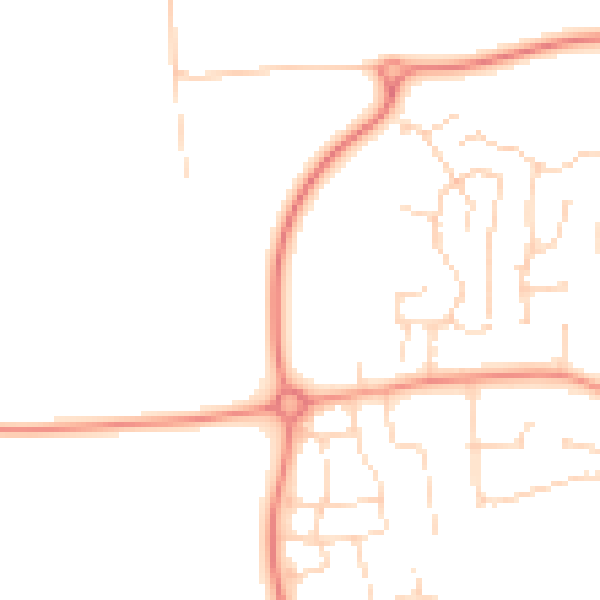 Daytime road noise heatmap for DE74 0AB