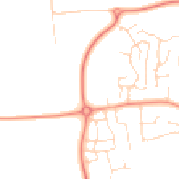 Daytime road noise heatmap for DE74 0AF