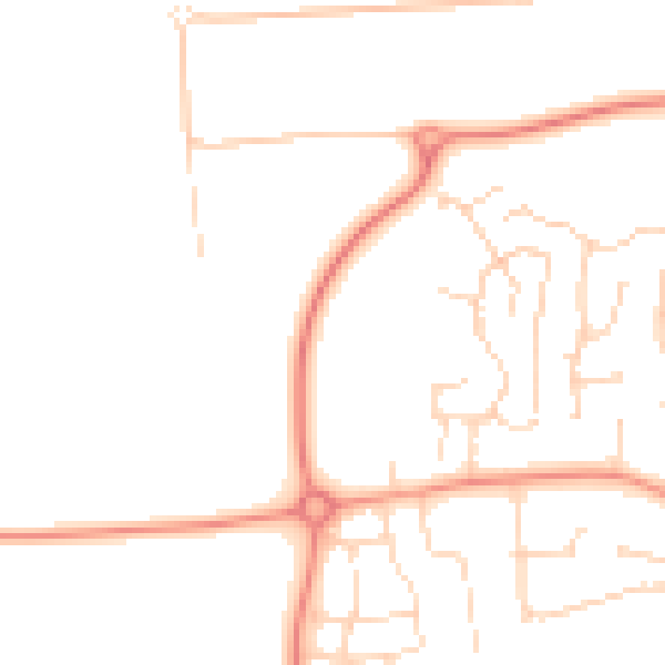 Daytime road noise heatmap for DE74 0AG