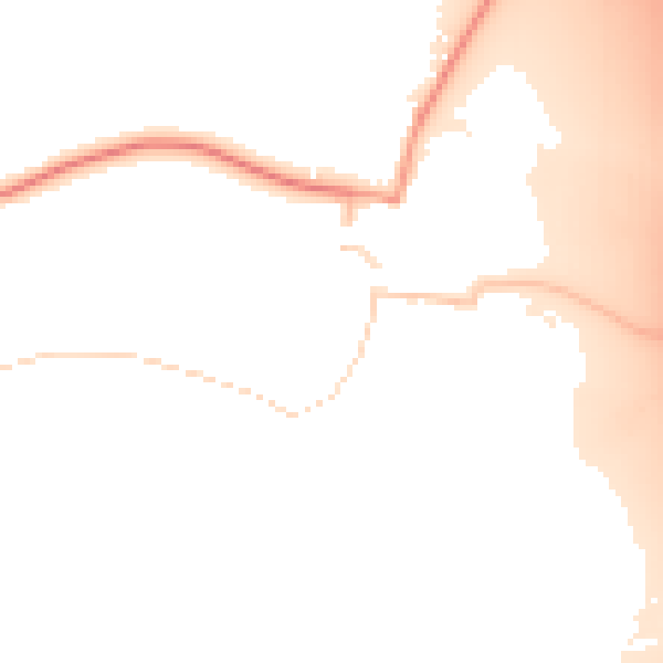 Daytime road noise heatmap for DE74 2AB