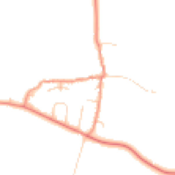 Daytime road noise heatmap for DE74 2AE