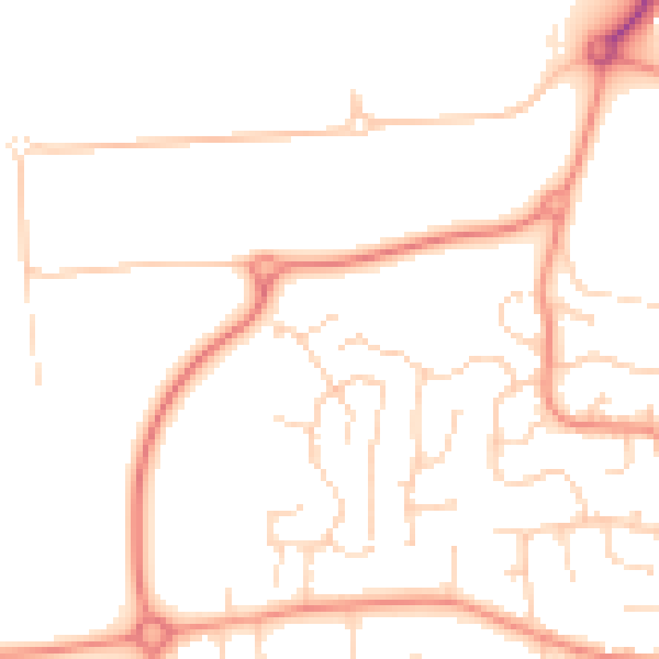 Daytime road noise heatmap for DE74 2AF