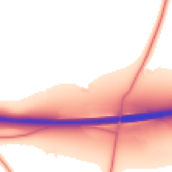 Daytime road noise heatmap for DE74 2AN