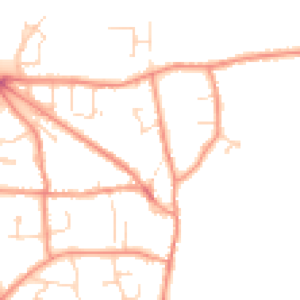 Daytime road noise heatmap for DE74 2AS