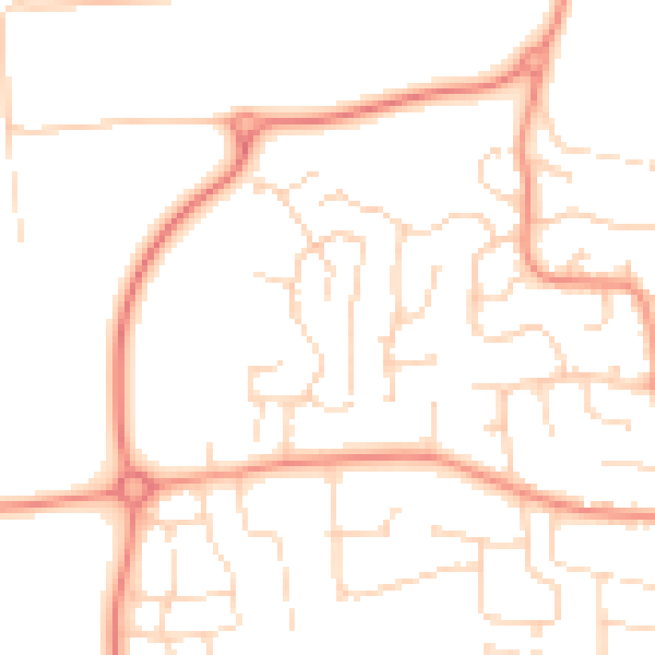 Daytime road noise heatmap for DE74 2AU