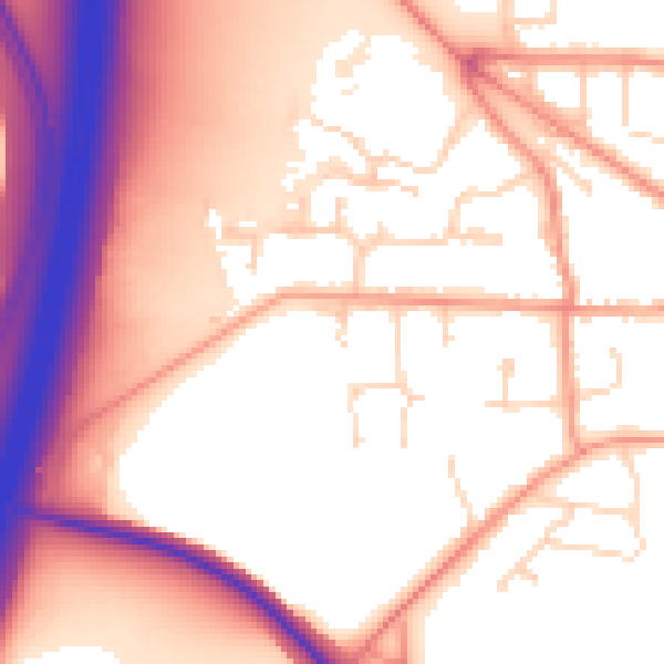 Daytime road noise heatmap for DE74 2AW